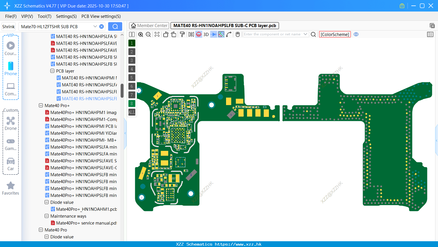 Huawei MATE40 RS-HN1NOAHPSLFB SUB-C PCB Layer